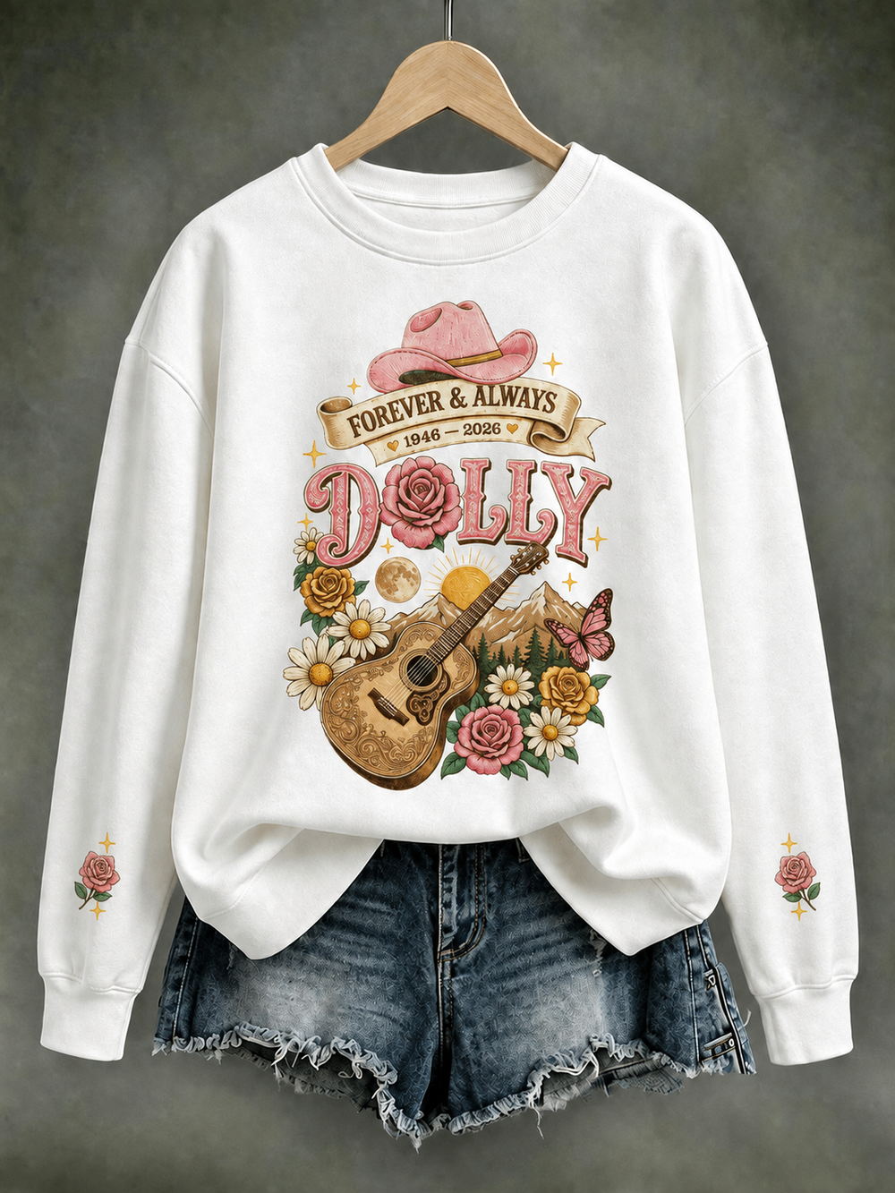 Women'S Commemorative Printed Round Neck Sweatshirt