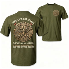 Bronze Eagle Shield Badge Men T‑Shirt