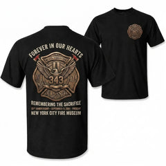 Bronze Eagle Shield Badge Men T‑Shirt