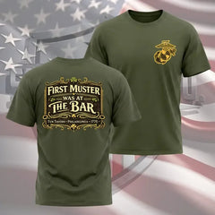 Marine Corps First Muster Was At The Bar Shirt, Tun Tavern Philadelphia 1775 Marine History Tee