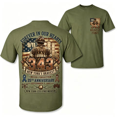 Men Retro Flag City Scene Graphic Tee