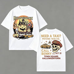 Halloweentown Benny Psychic Taxi Front Back Graphic T‑Shirt
