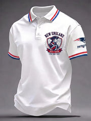 Men's Football Print Polo Shirt