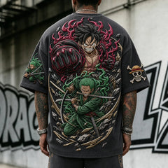 Unisex Anime-Style Retro Oversized T-Shirt
