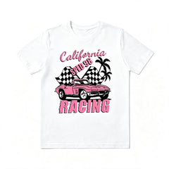Retro Western Cowgirl California Racing Vintage Car Tee
