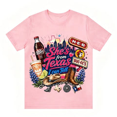 She's From Texas Tour Cowgirl And Soda Unisex Travel T-shirt