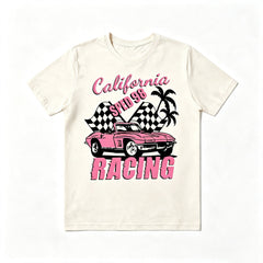 Retro Western Cowgirl California Racing Vintage Car Tee