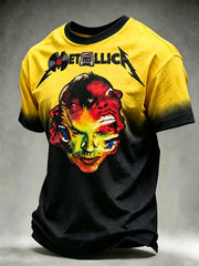 Men's Short-Sleeve T-Shirt with Music Tour Print