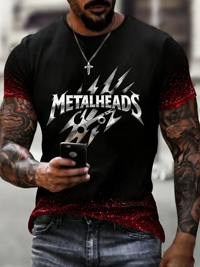 Men's Retro 2026 Metallica Sphere Music Art  Metalheads Print T-Shirt