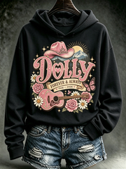 Women's The Queen of Country Print Casual Hoodie