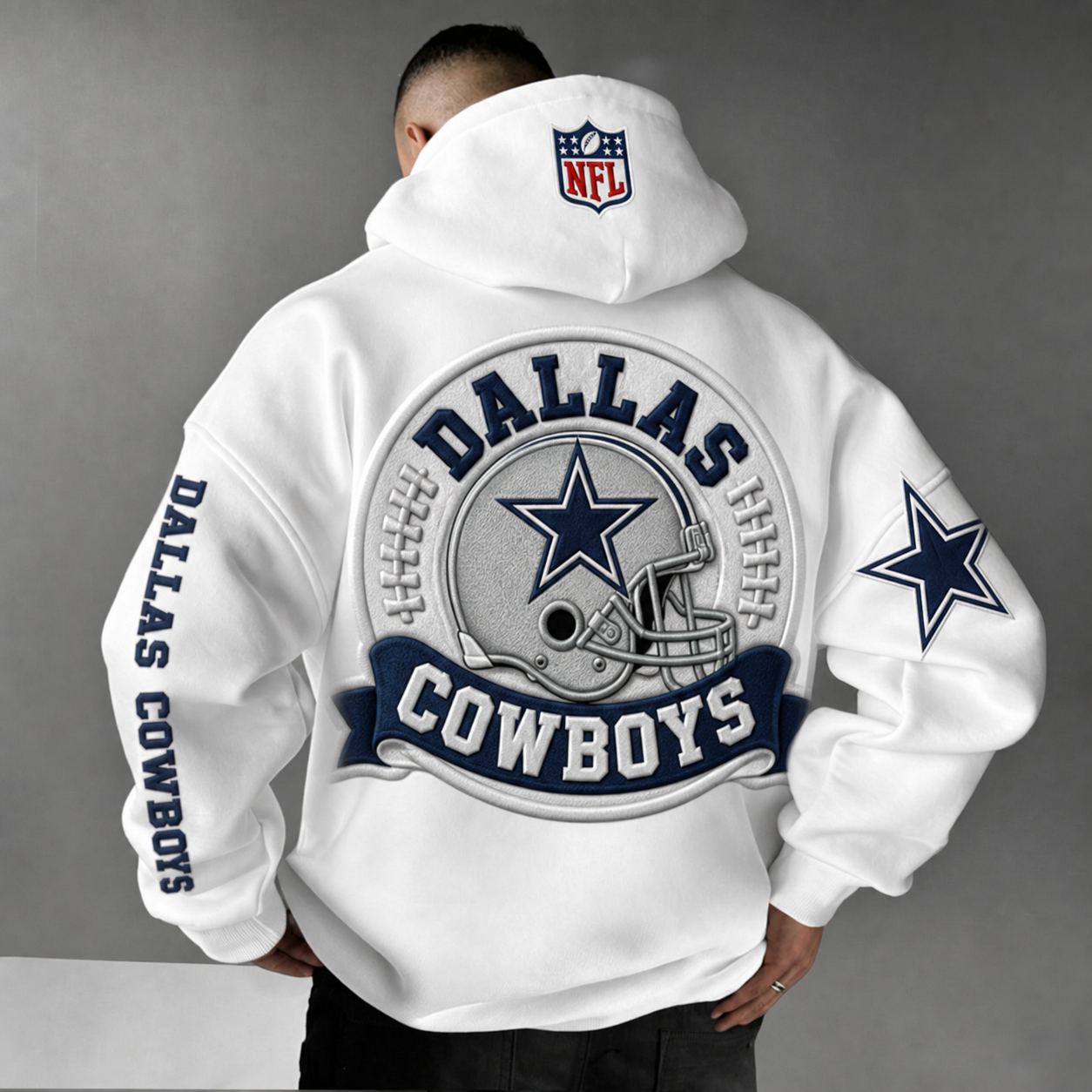Unisex Casual-chic Rugby-print Hoodie