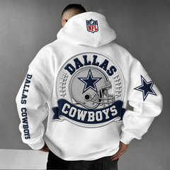 Unisex Casual-chic Rugby-print Hoodie