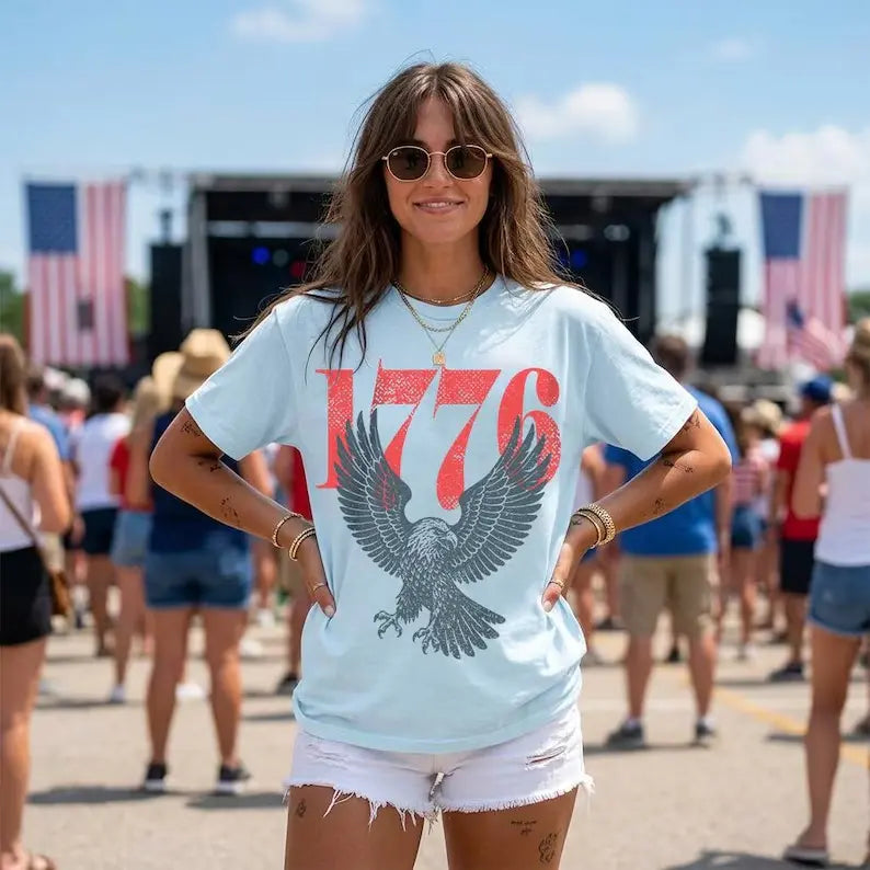 Retro 1776 Bald Eagle 250th Anniversary American 4th of July T-shirt