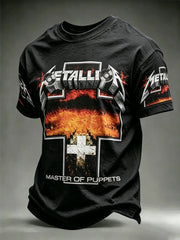 Men's Short-Sleeve T-Shirt with Music Tour Print
