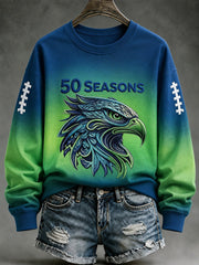 Women's Football Fan Memorial Print Sweatshirt
