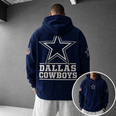 Unisex Casual-chic Rugby-print Hoodie