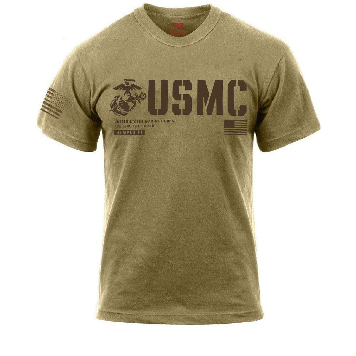 USMC Split Flag Coyote Brown Shirt