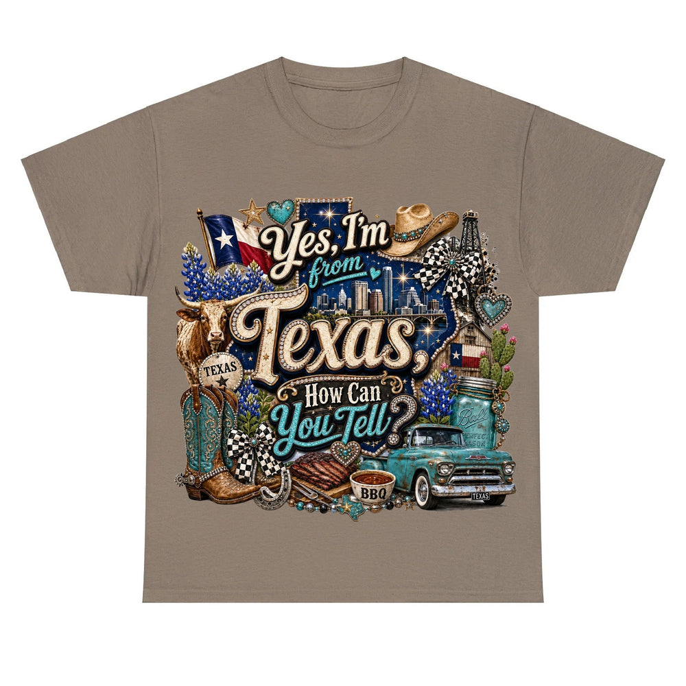 Yes I'm From Texas, How Can You Tell Retro Texas T-shirt