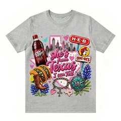 She's From Texas I Can Tell Unisex Travel T-shirt