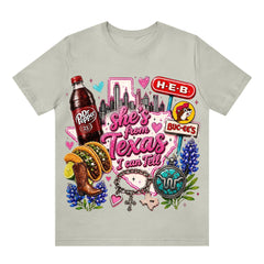 She's From Texas I Can Tell Unisex Travel T-shirt