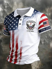Men's United States Of America1776-2026 Print Polo Shirt
