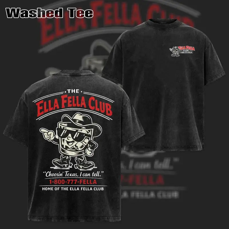 Retro 1-800-777-FELLA - Graphic Trendy Washed Tee