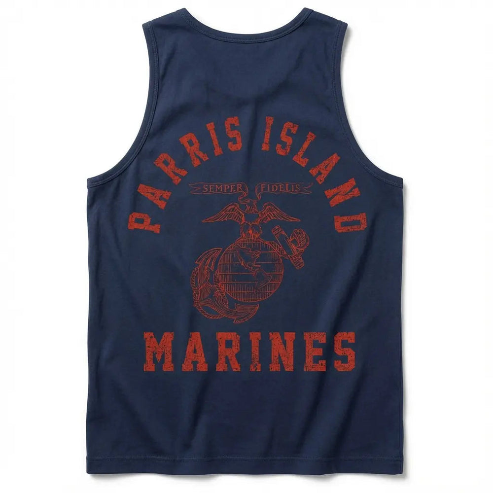 Menswear Soft Outdoor Fabric Parris Island Marines Tank Top