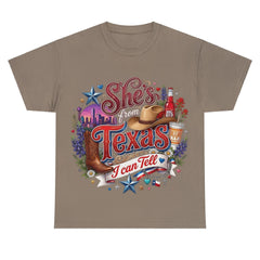 "She's From Texas I Can Tell" Retro Texas T-shirt