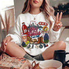She's From Texas Graphic Crewneck Sweatshirt