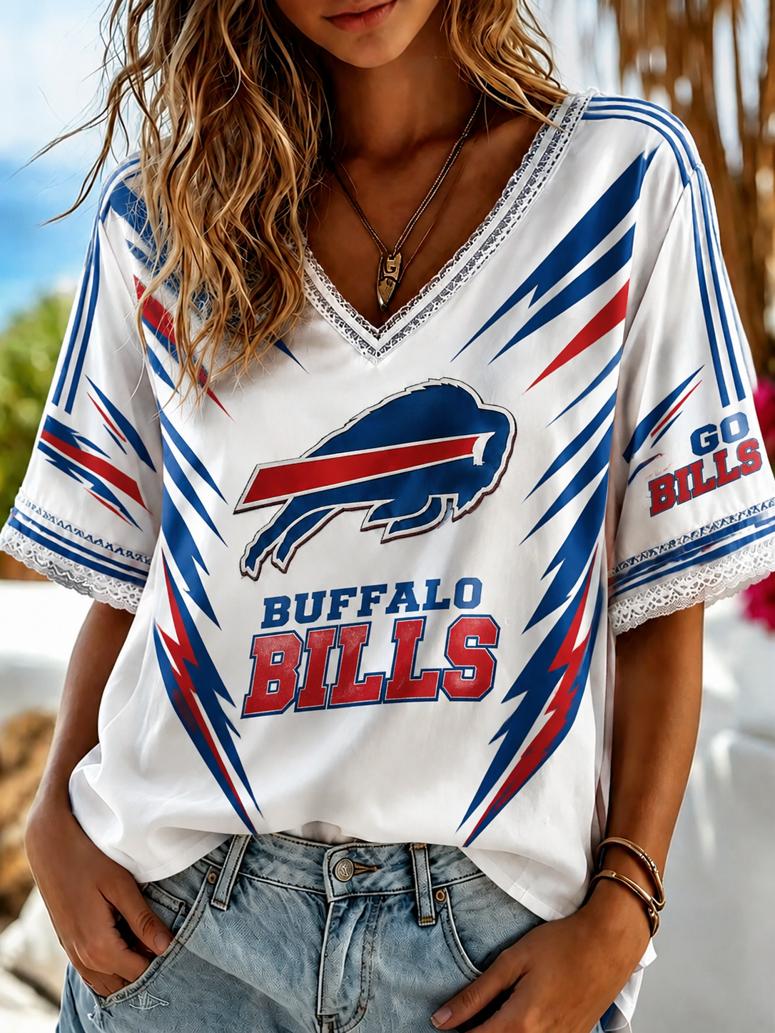 Women's Casual Football Print T-Shirt