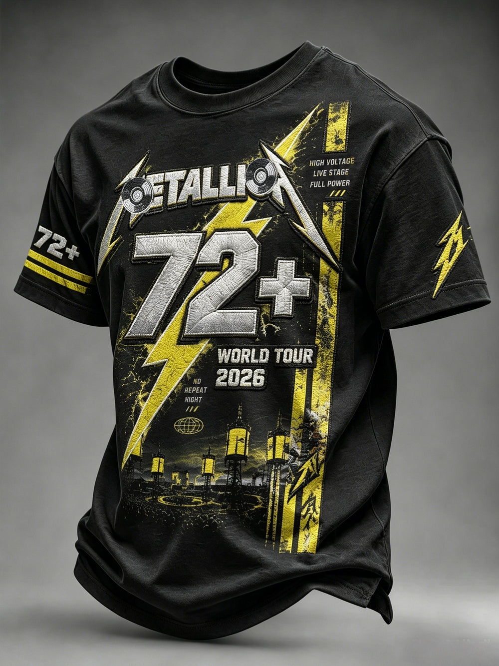 Men's Short-Sleeve T-Shirt with Music Tour Print