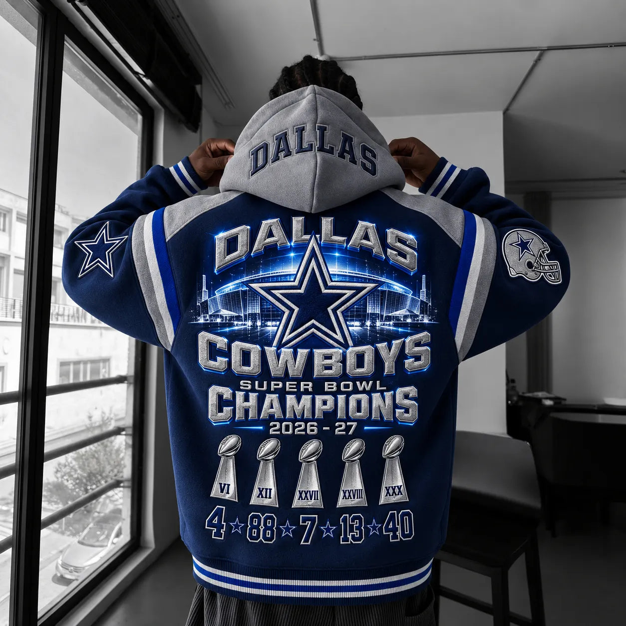 Rugby-print Hoodie