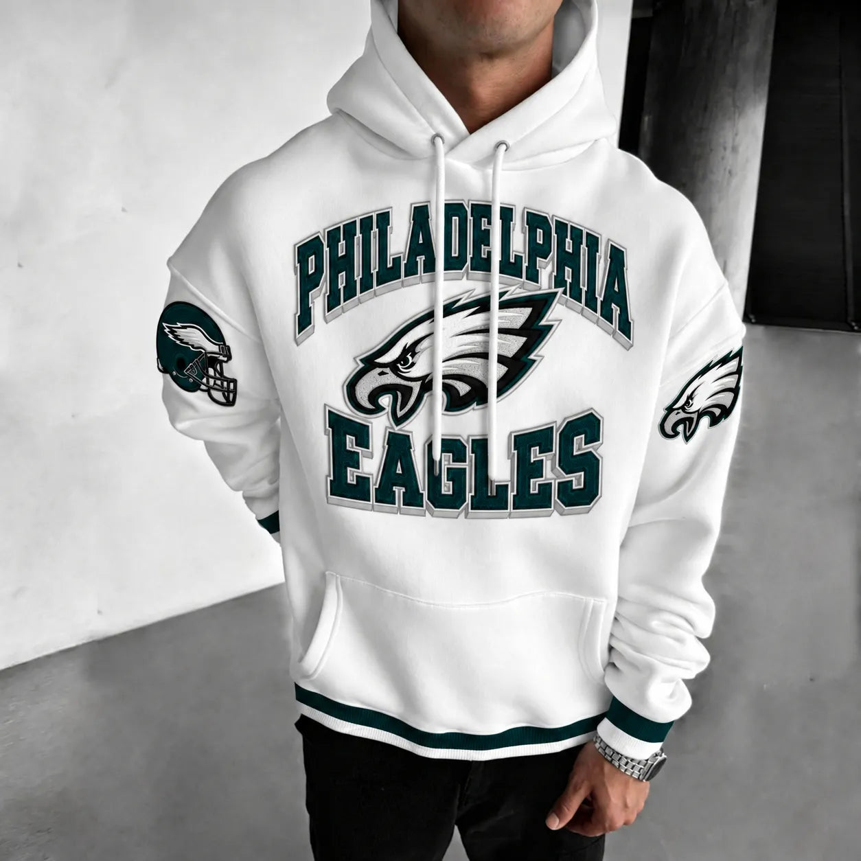 Rugby-print Hoodie