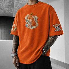 Unisex Anime-Style Retro Oversized T-Shirt