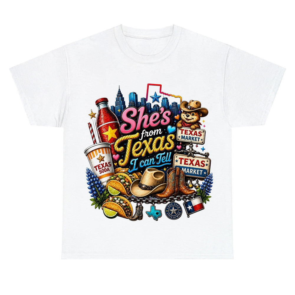 "She's From Texas I Can Tell" Texas Retro T-shirt