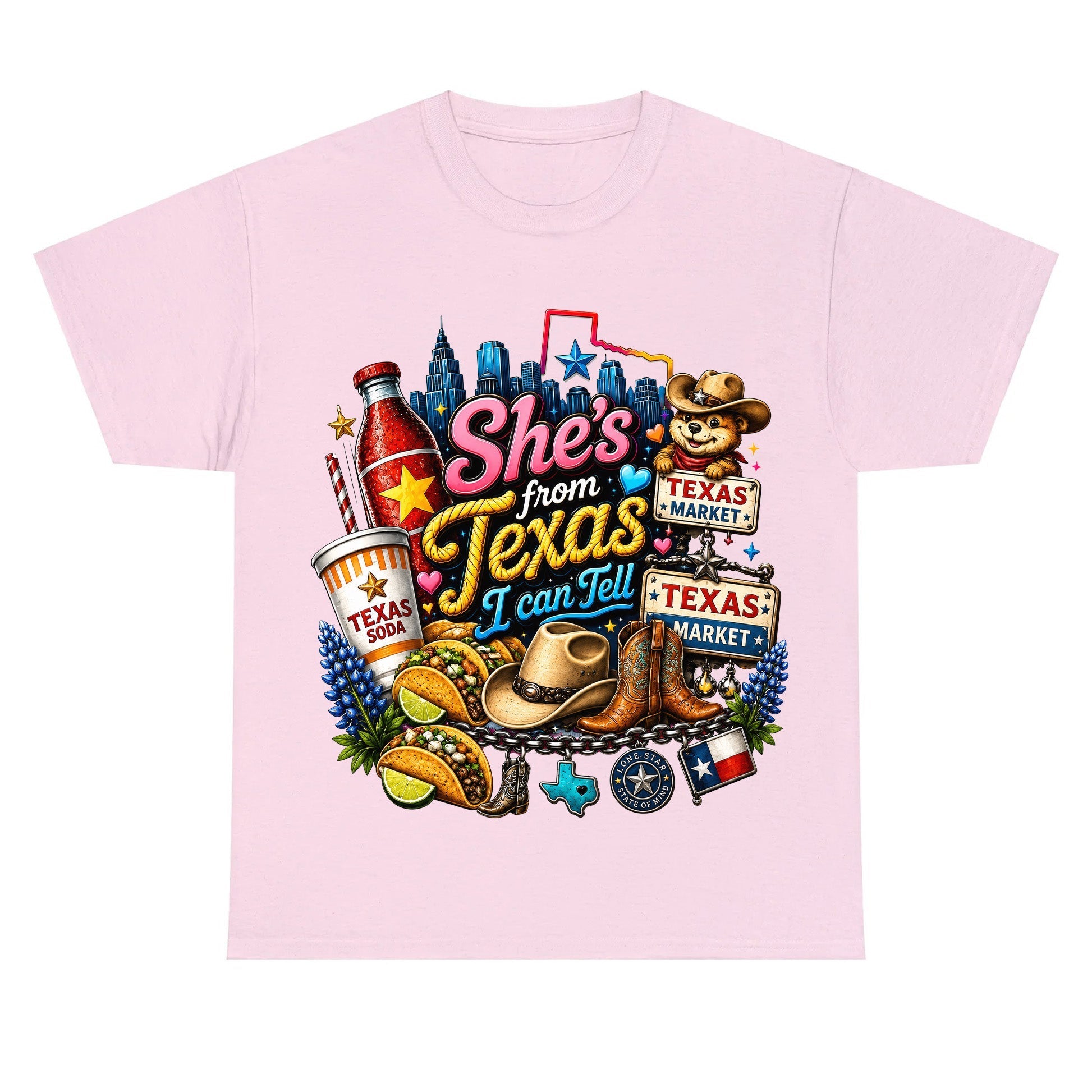 "She's From Texas I Can Tell" Texas Retro T-shirt