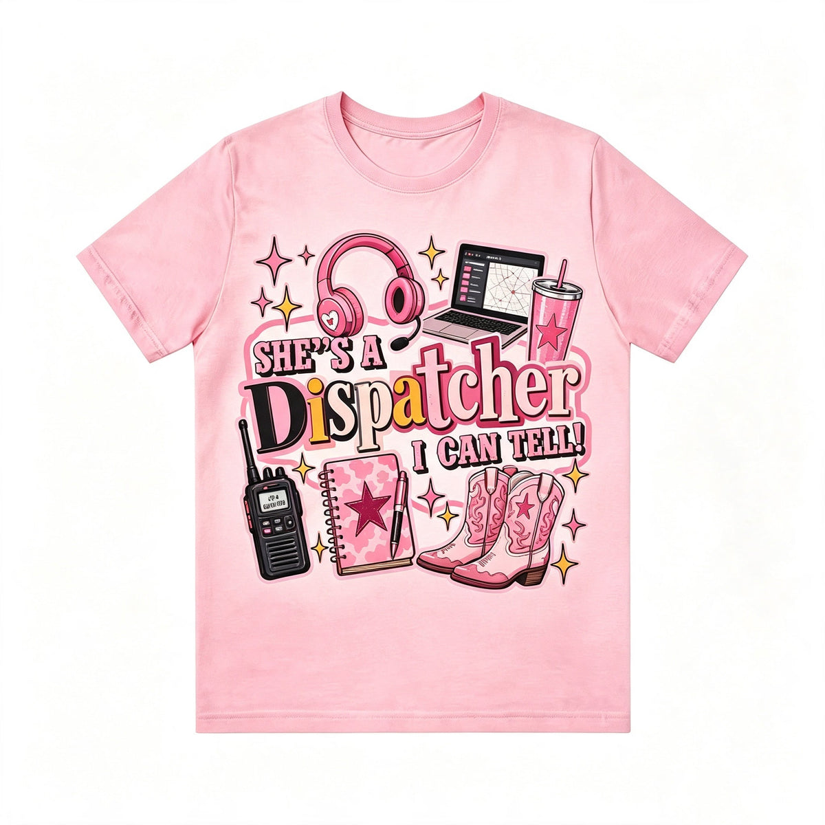 Retro Texas Western Dispatcher Cowgirl Boots Print Tee