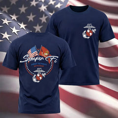 Semper Fi Crossed Flags T-Shirt
