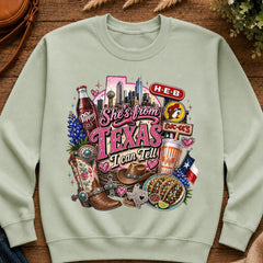 She's From Texas I Can Tell, Texas Girl Pullover Sweatshirt