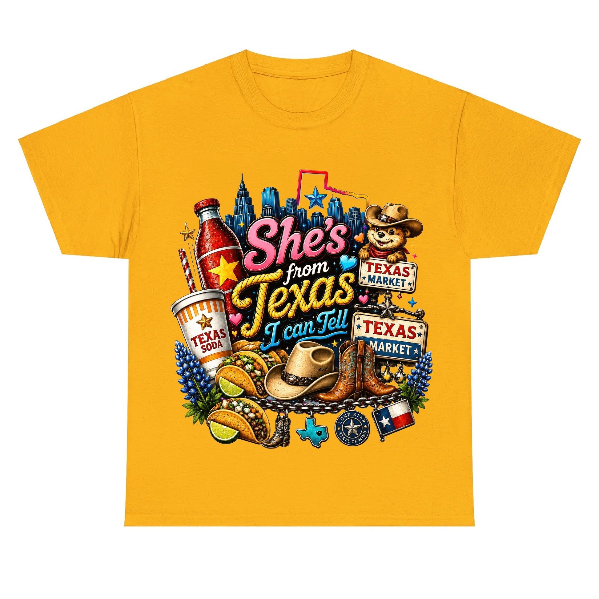 "She's From Texas I Can Tell" Texas Retro T-shirt