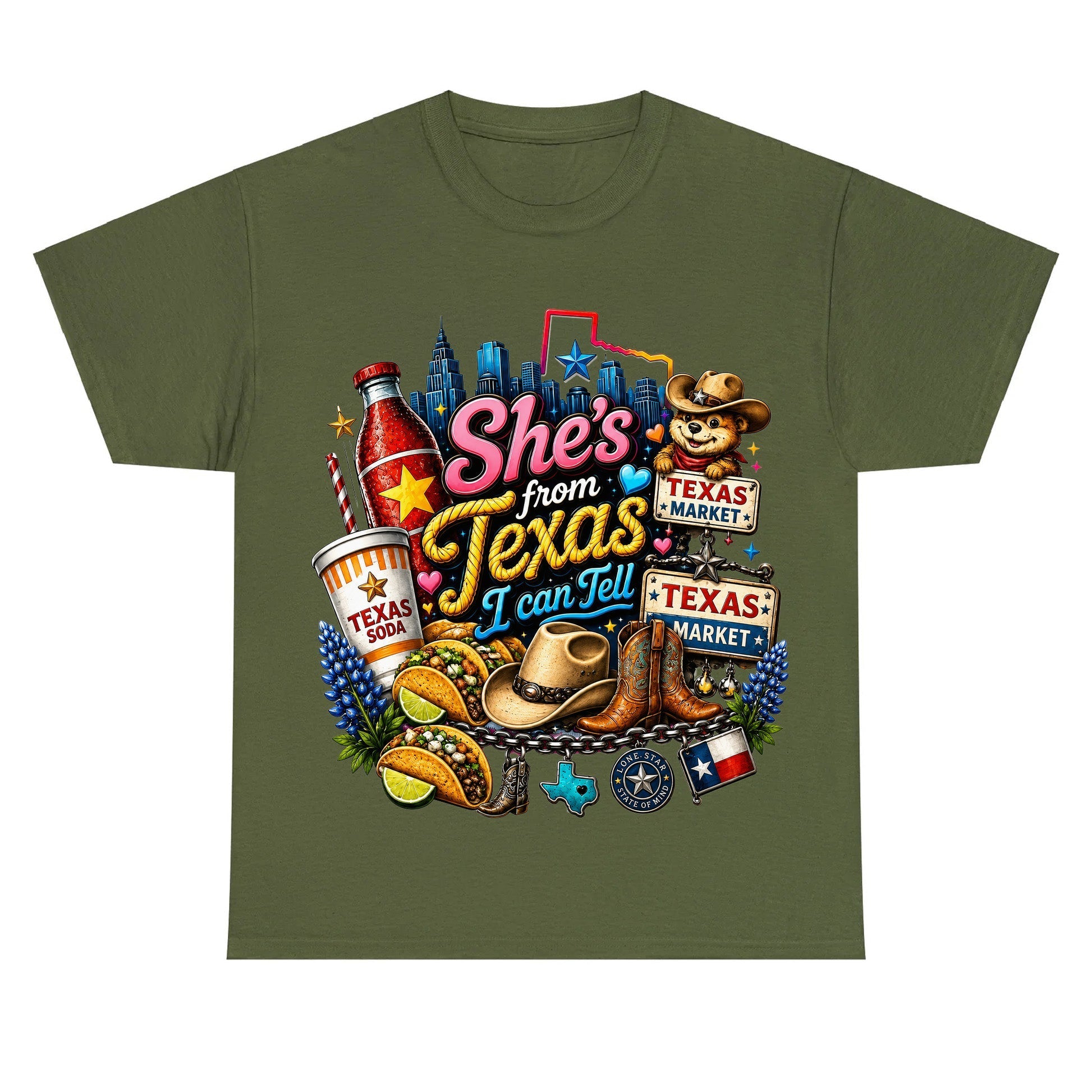 "She's From Texas I Can Tell" Texas Retro T-shirt