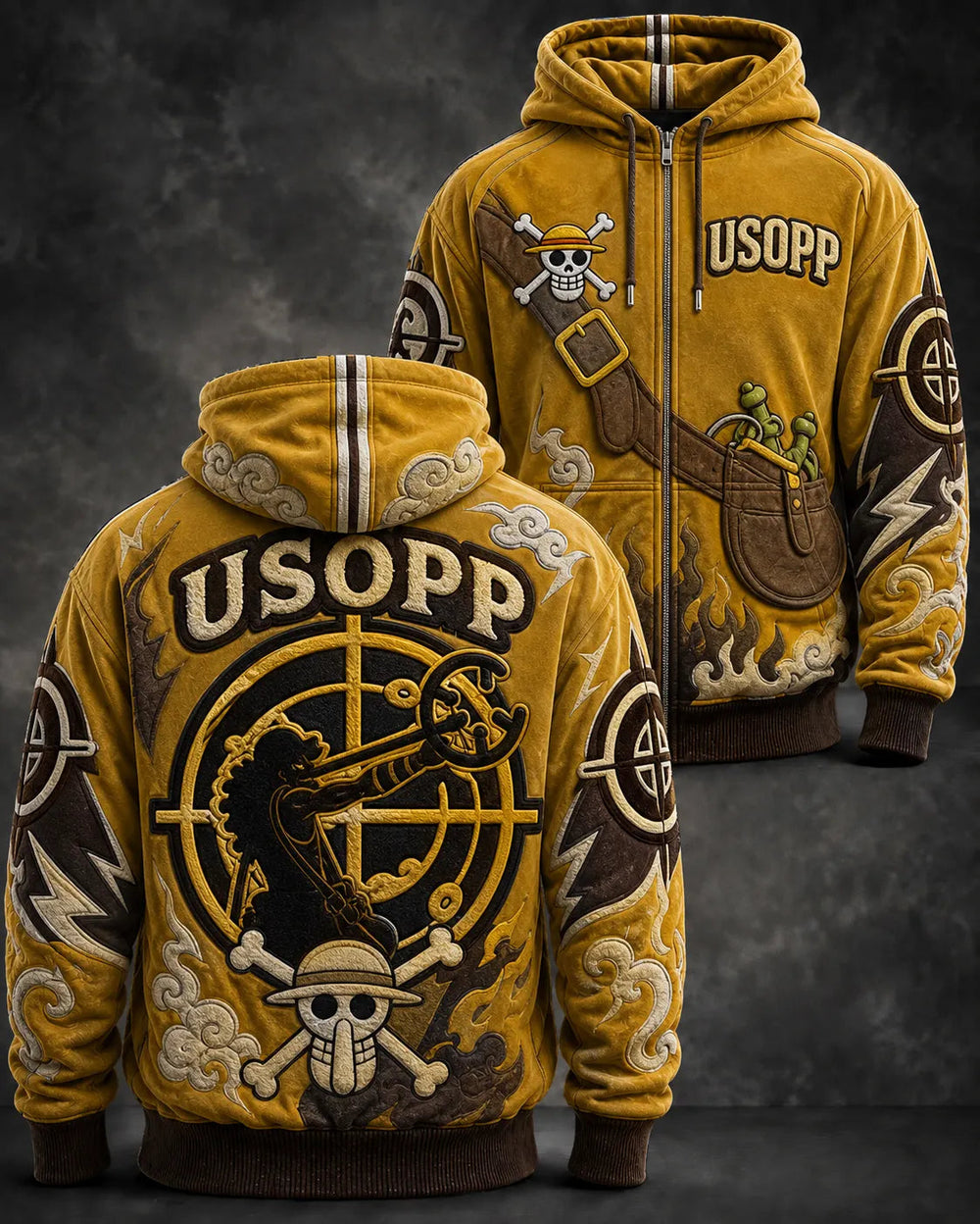Men's Anime Graphic Full-Zip Hooded Sweatshirt