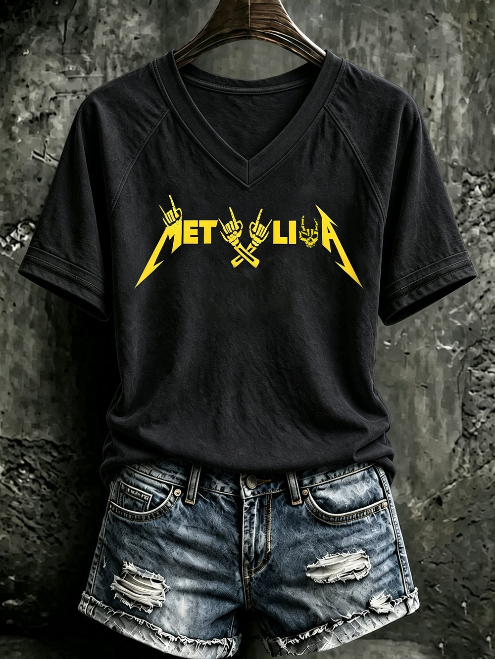 Women's Music Tour Print V-Neck T-Shirt