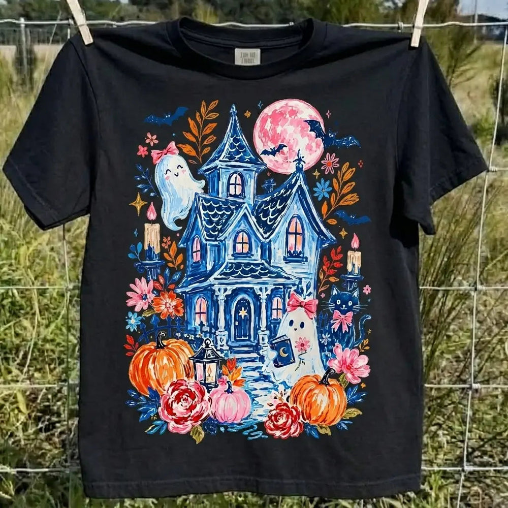 Cute Ghost Pumpkin Graphic Tee