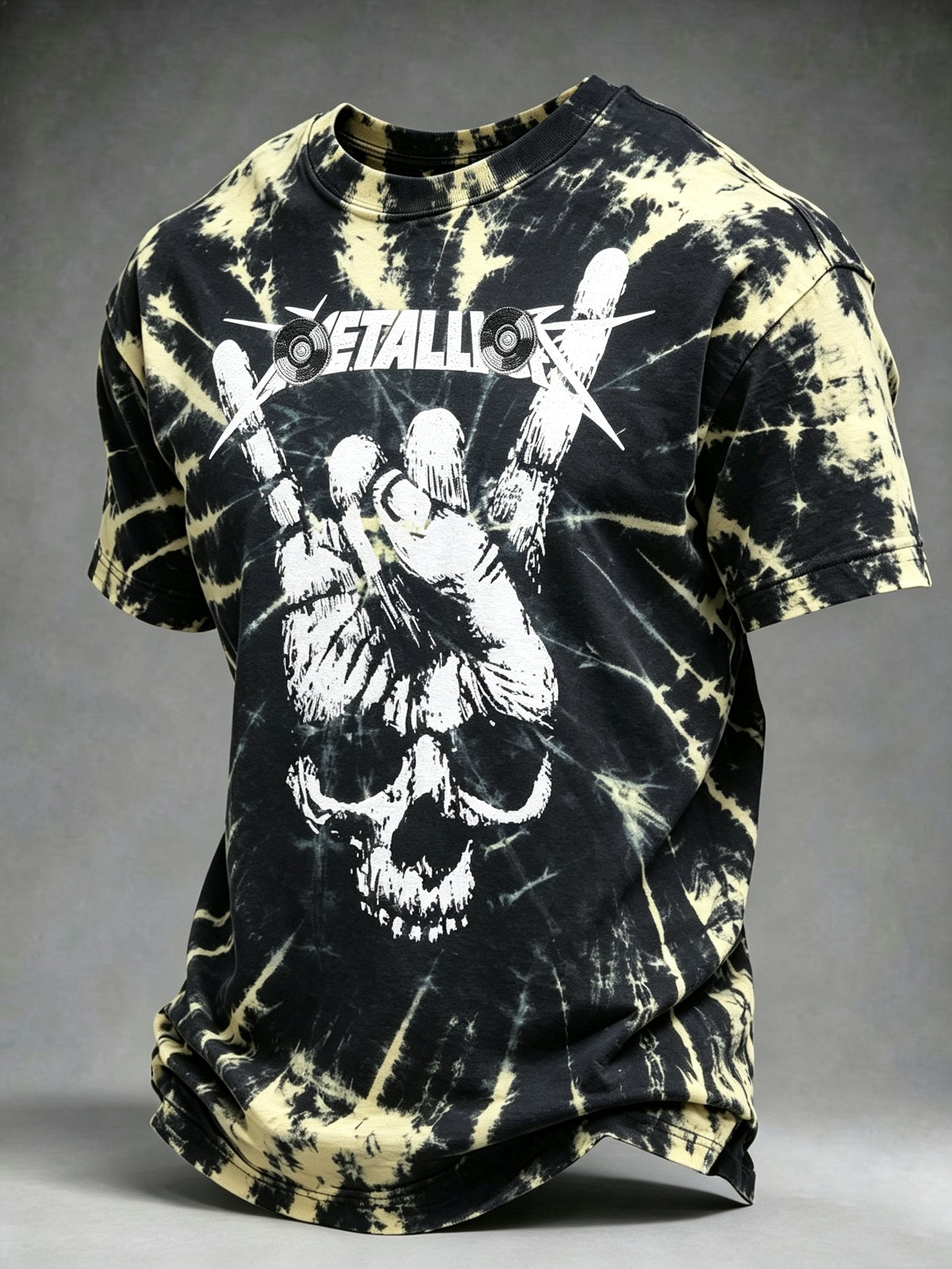 Men's Short-Sleeve T-Shirt with Music Tour Print