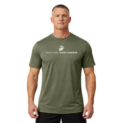 Marines "Train Hard, Fight Harder" Performance shirt United States Marine Corps Pride ,Made in USA