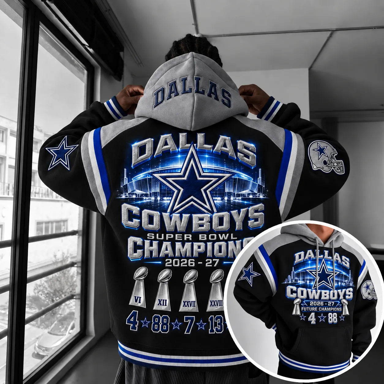 Rugby-print Hoodie