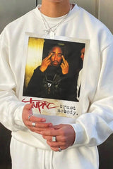 Rapper Tupac Graphic Sweatshirt For Men