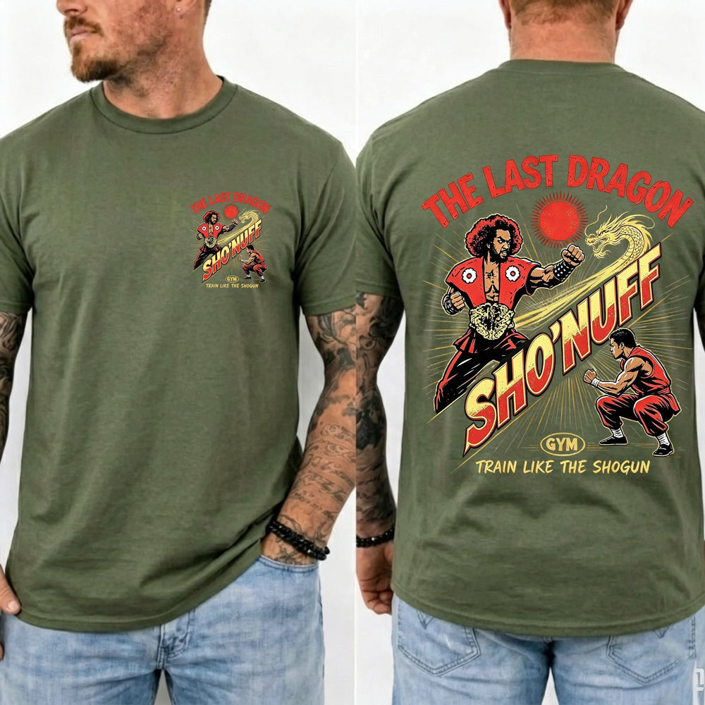 Train Like The Shogun Front & Back Print Men Casual Graphic T‑Shirt