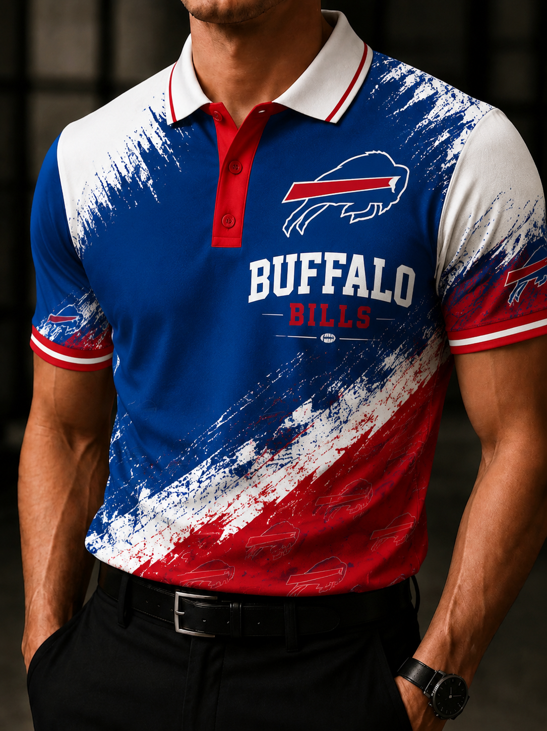 Men's Football Short-Sleeve Polo Shirt